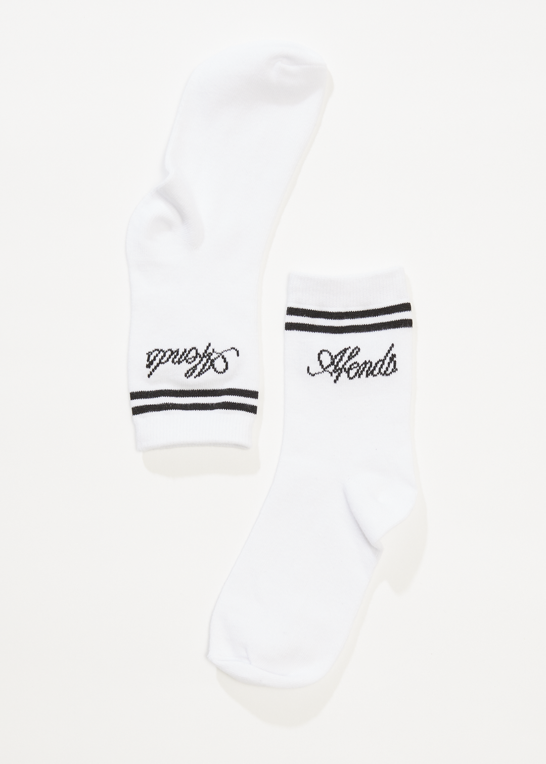 AFENDS Womens Notice - Socks Two Pack - White / Black 