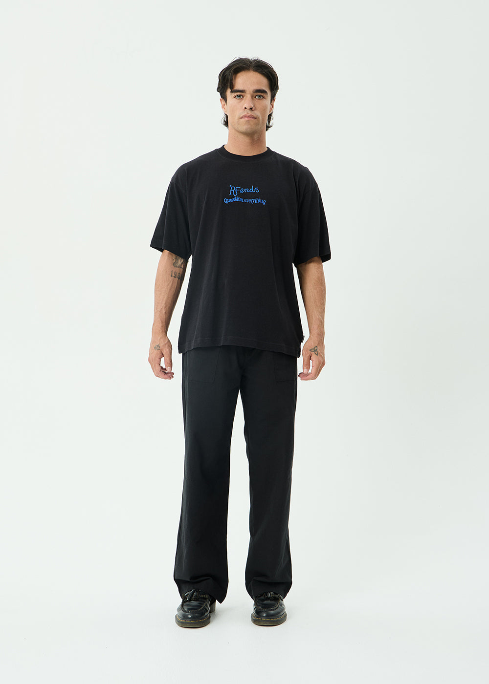 AFENDS Mens Mind Melt - Boxy Tee - Black