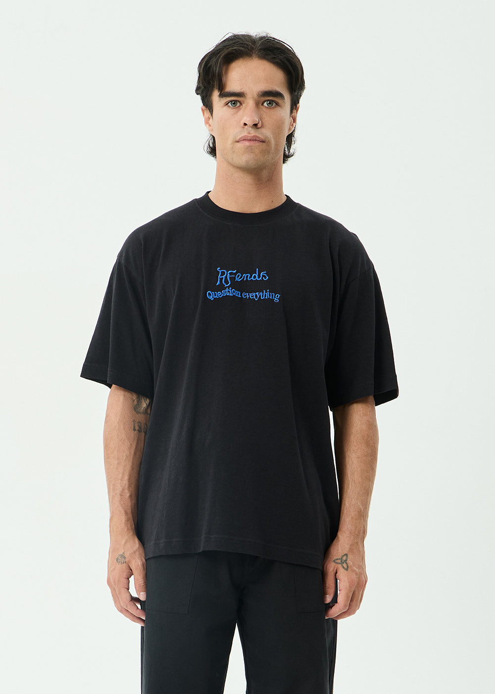 AFENDS Mens Mind Melt - Boxy Tee - Black