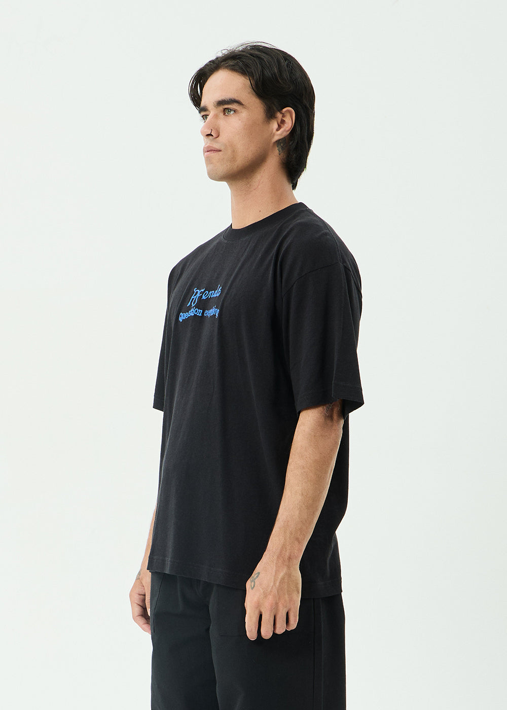 AFENDS Mens Mind Melt - Boxy Tee - Black