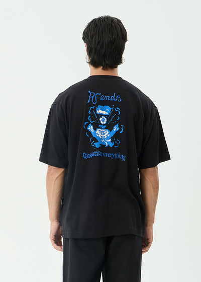 AFENDS Mens Mind Melt - Boxy Tee - Black