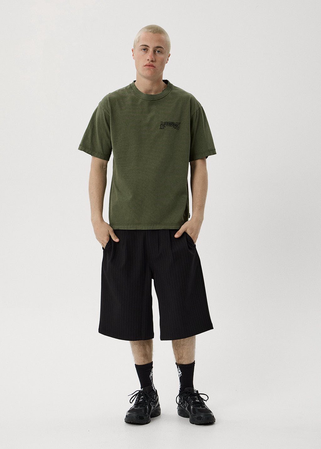 AFENDS Goddess - Heavyweight Boxy Tee - Washed Cypress