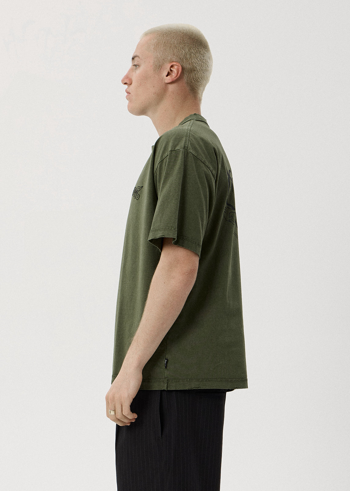 AFENDS Goddess - Heavyweight Boxy Tee - Washed Cypress
