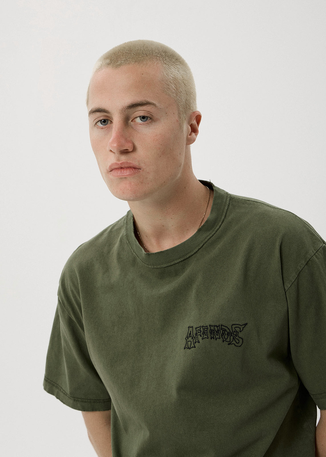 AFENDS Goddess - Heavyweight Boxy Tee - Washed Cypress