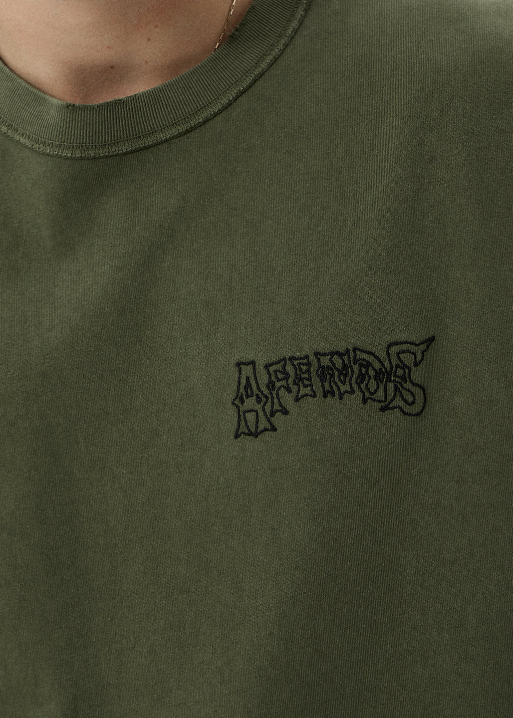 AFENDS Goddess - Heavyweight Boxy Tee - Washed Cypress