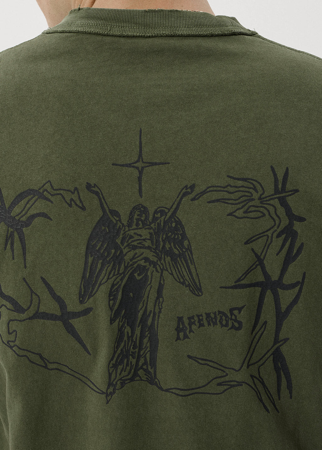 AFENDS Goddess - Heavyweight Boxy Tee - Washed Cypress