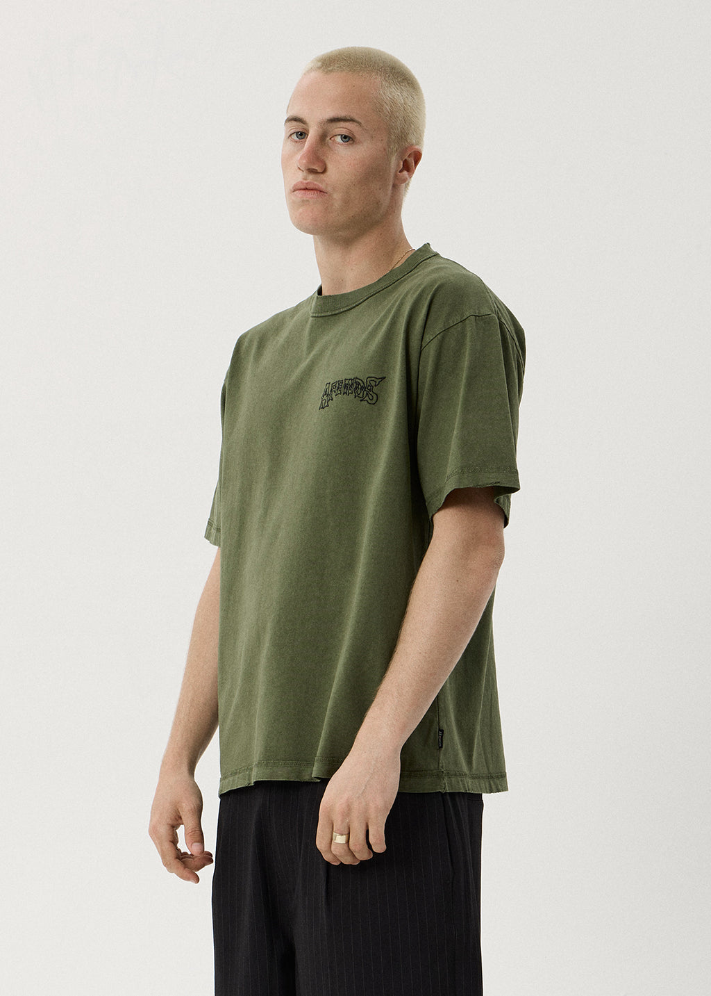 AFENDS Goddess - Heavyweight Boxy Tee - Washed Cypress