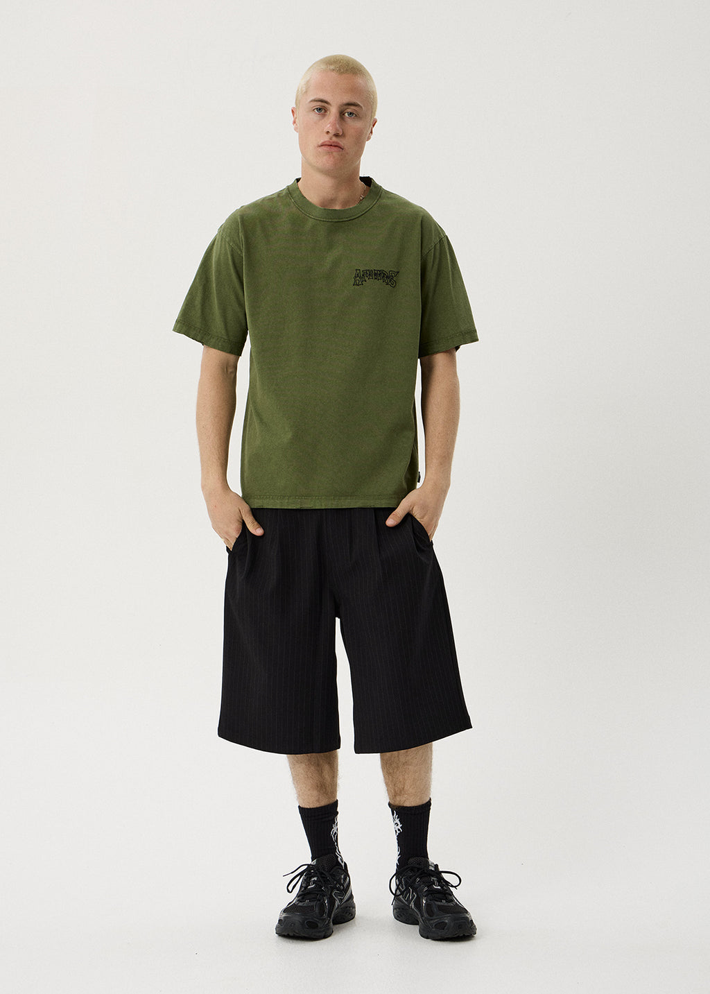 AFENDS Goddess - Heavyweight Boxy Tee - Washed Cypress