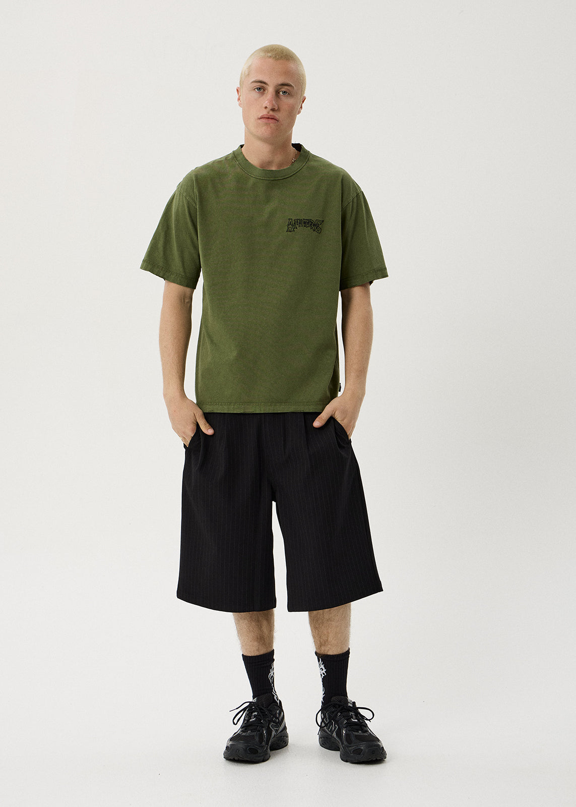 AFENDS Goddess - Heavyweight Boxy Tee - Washed Cypress