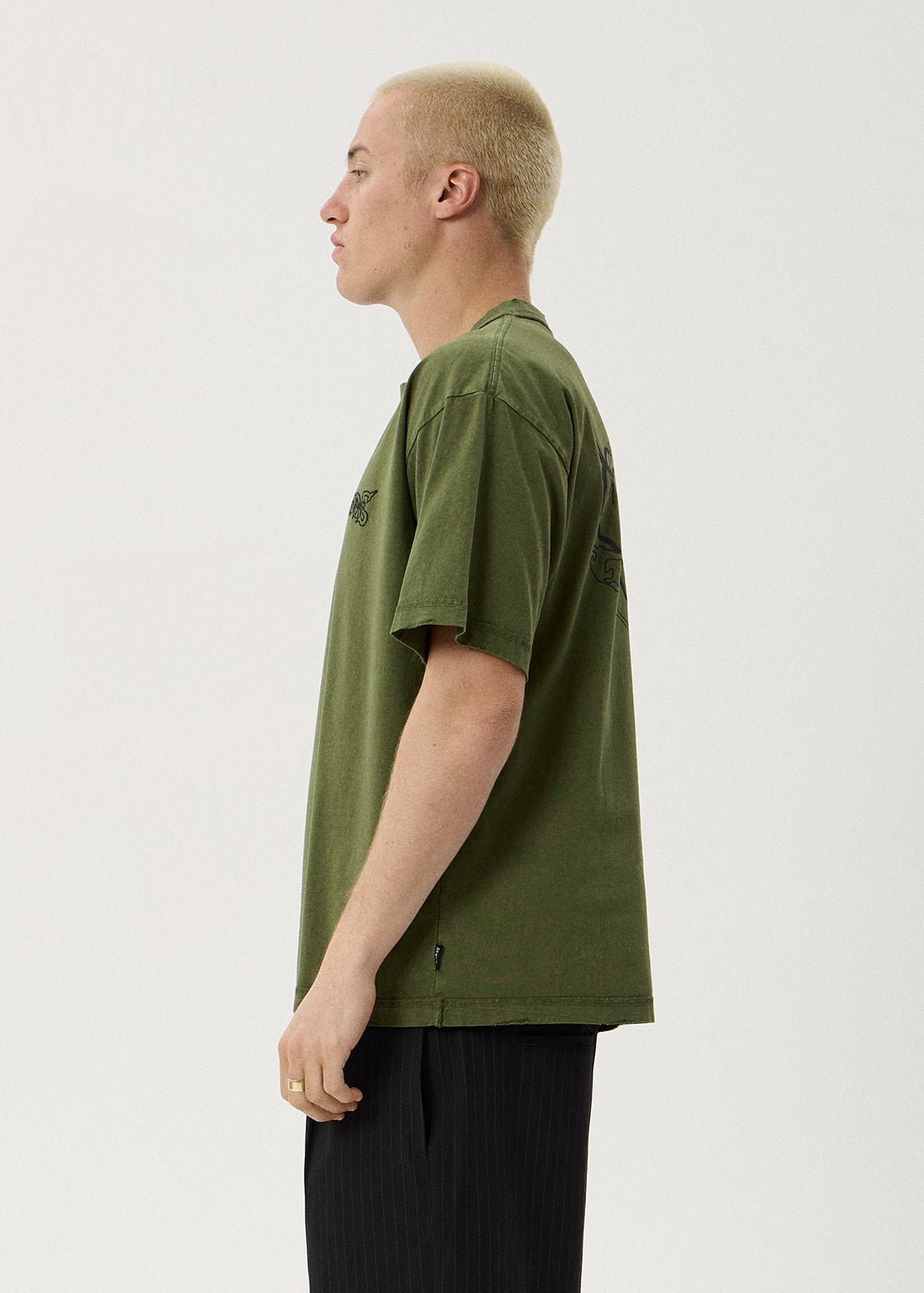 AFENDS Goddess - Heavyweight Boxy Tee - Washed Cypress