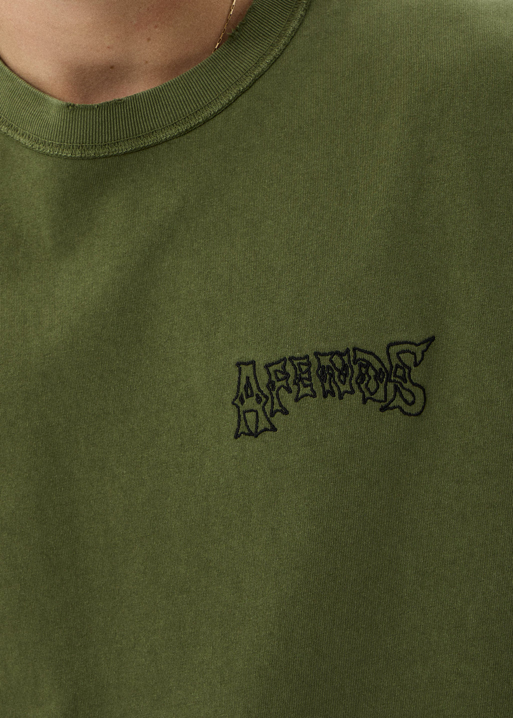 AFENDS Goddess - Heavyweight Boxy Tee - Washed Cypress