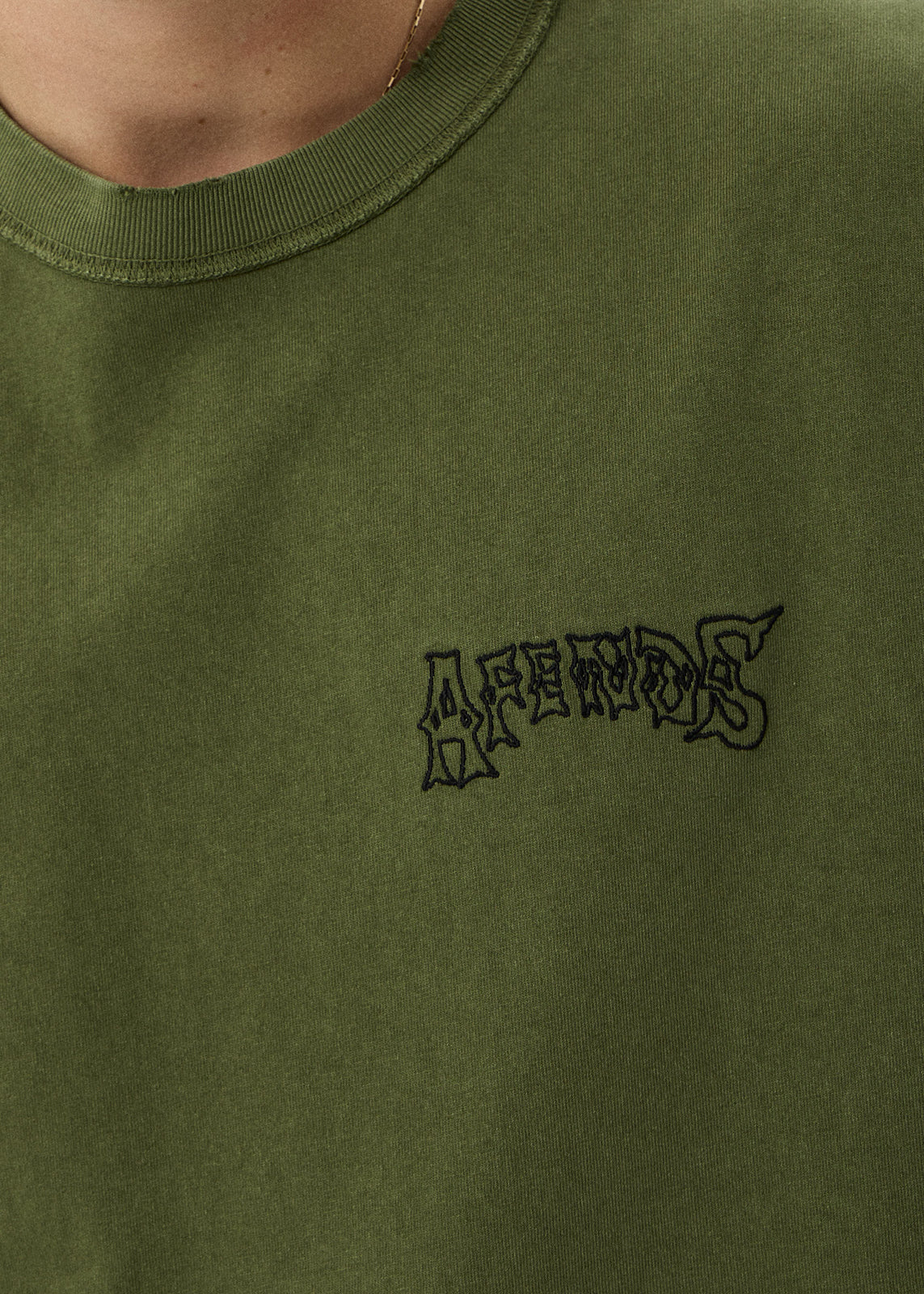 AFENDS Goddess - Heavyweight Boxy Tee - Washed Cypress