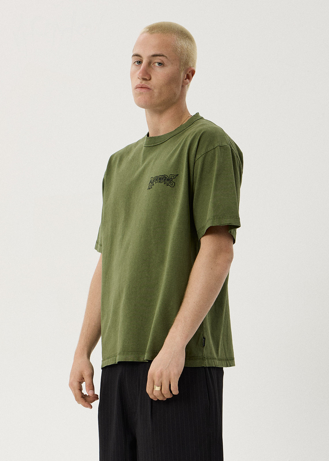AFENDS Goddess - Heavyweight Boxy Tee - Washed Cypress