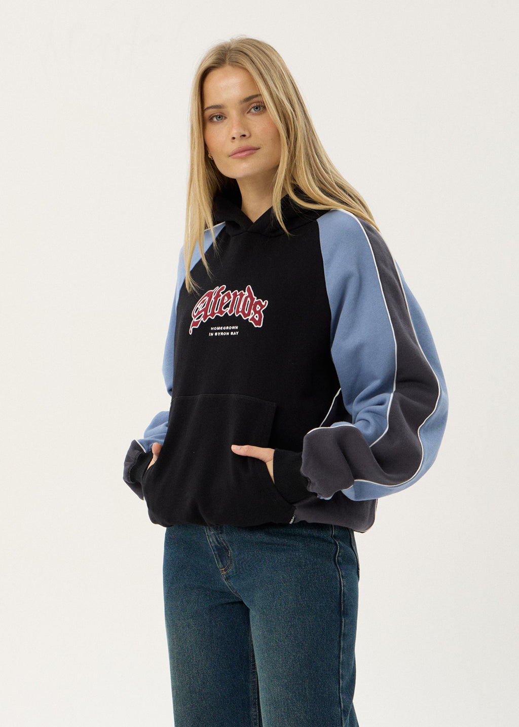 AFENDS Mens Occupancy - Paneled Boxy Hood - Black