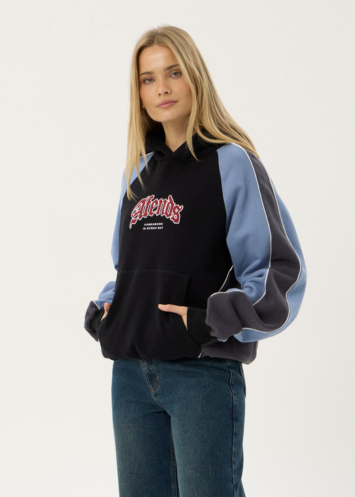AFENDS Mens Occupancy - Paneled Boxy Hood - Black