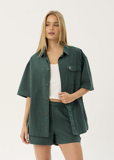 AFENDS Mens Reverb - Short Sleeve Shirt - Pine Check