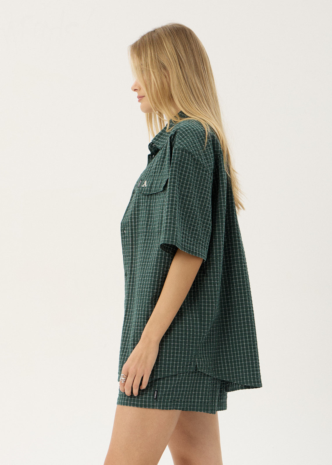 AFENDS Mens Reverb - Short Sleeve Shirt - Pine Check