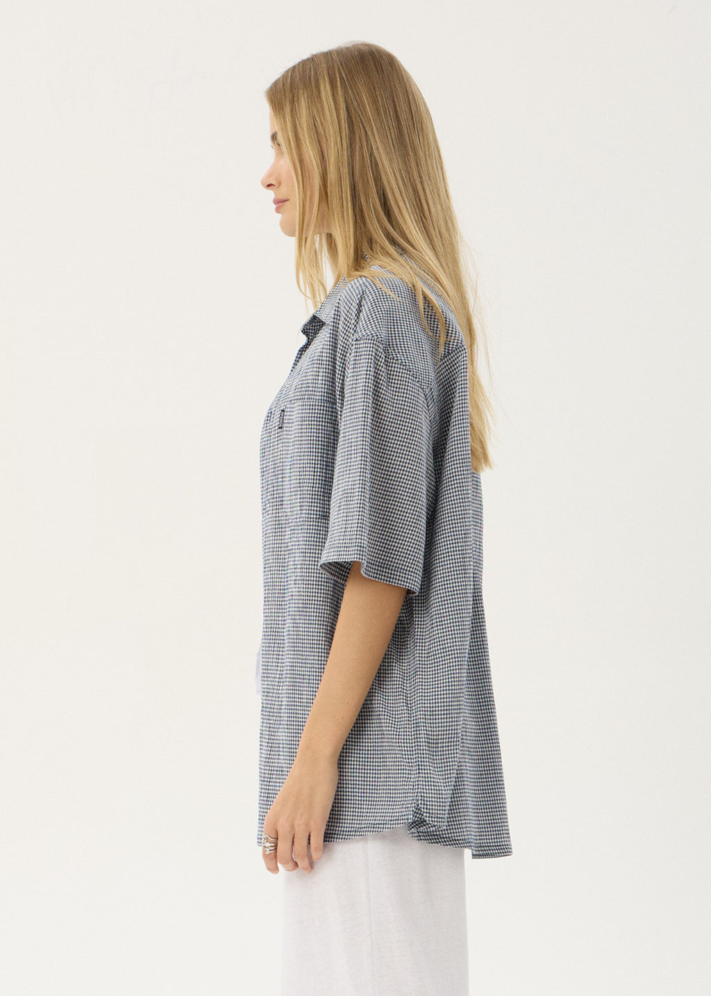 AFENDS Mens Independent - Short Sleeve Shirt - Navy Check