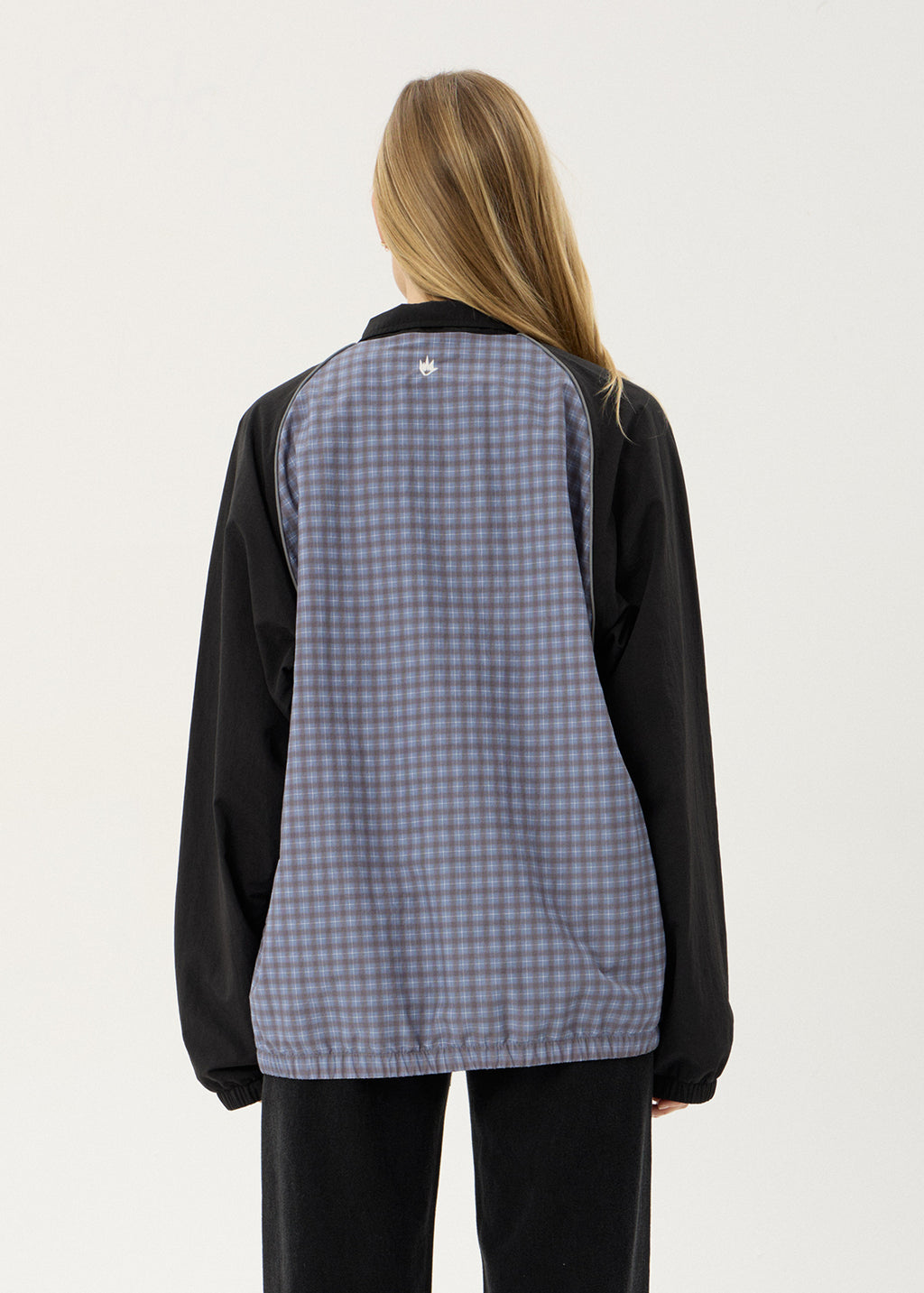 AFENDS Mens Spicy - Sports Spray Jacket - Slate Blue Check