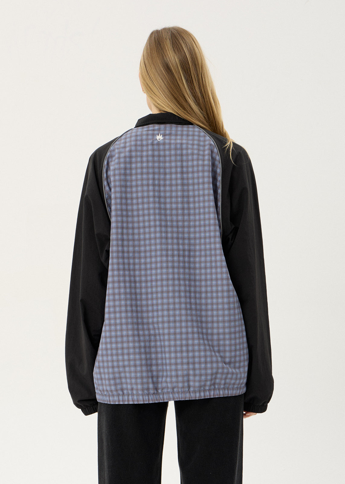 AFENDS Mens Spicy - Sports Spray Jacket - Slate Blue Check