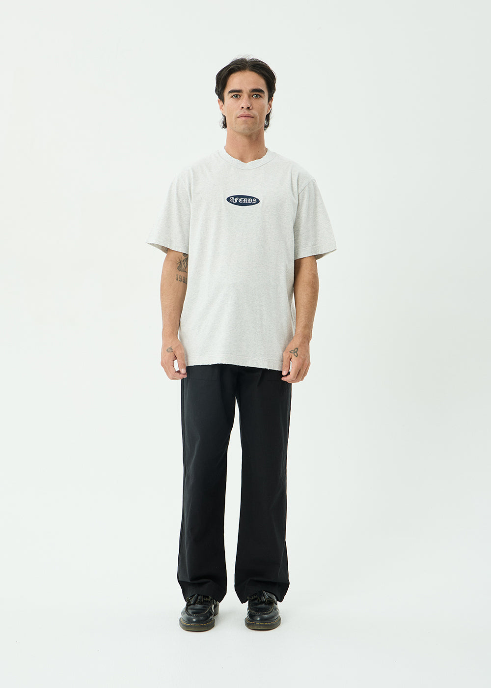AFENDS Mens Supply - Retro Tee - Grey Marle