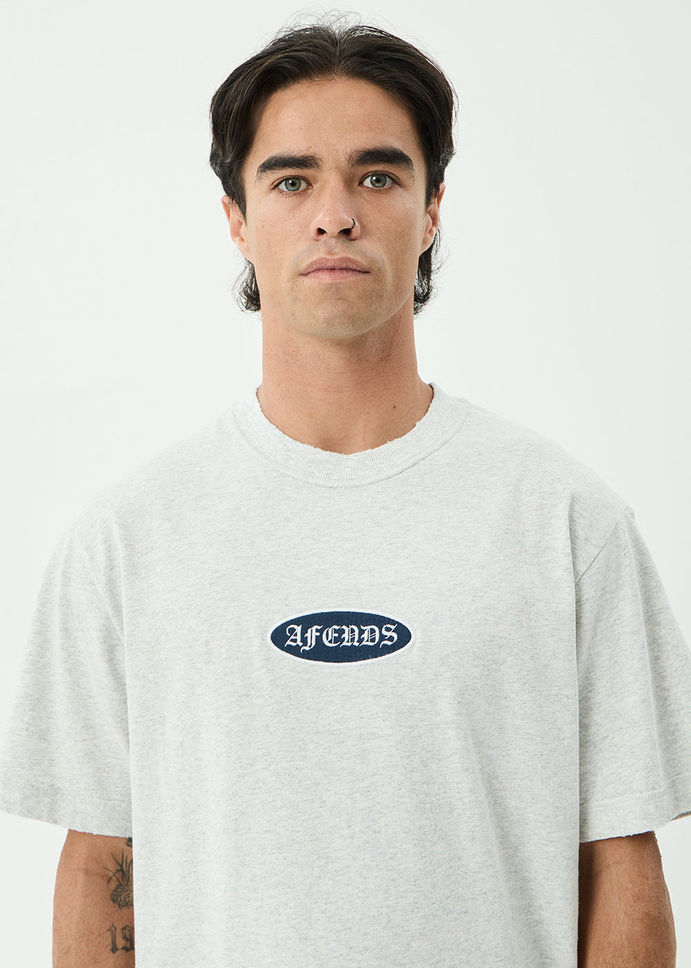 AFENDS Mens Supply - Retro Tee - Grey Marle