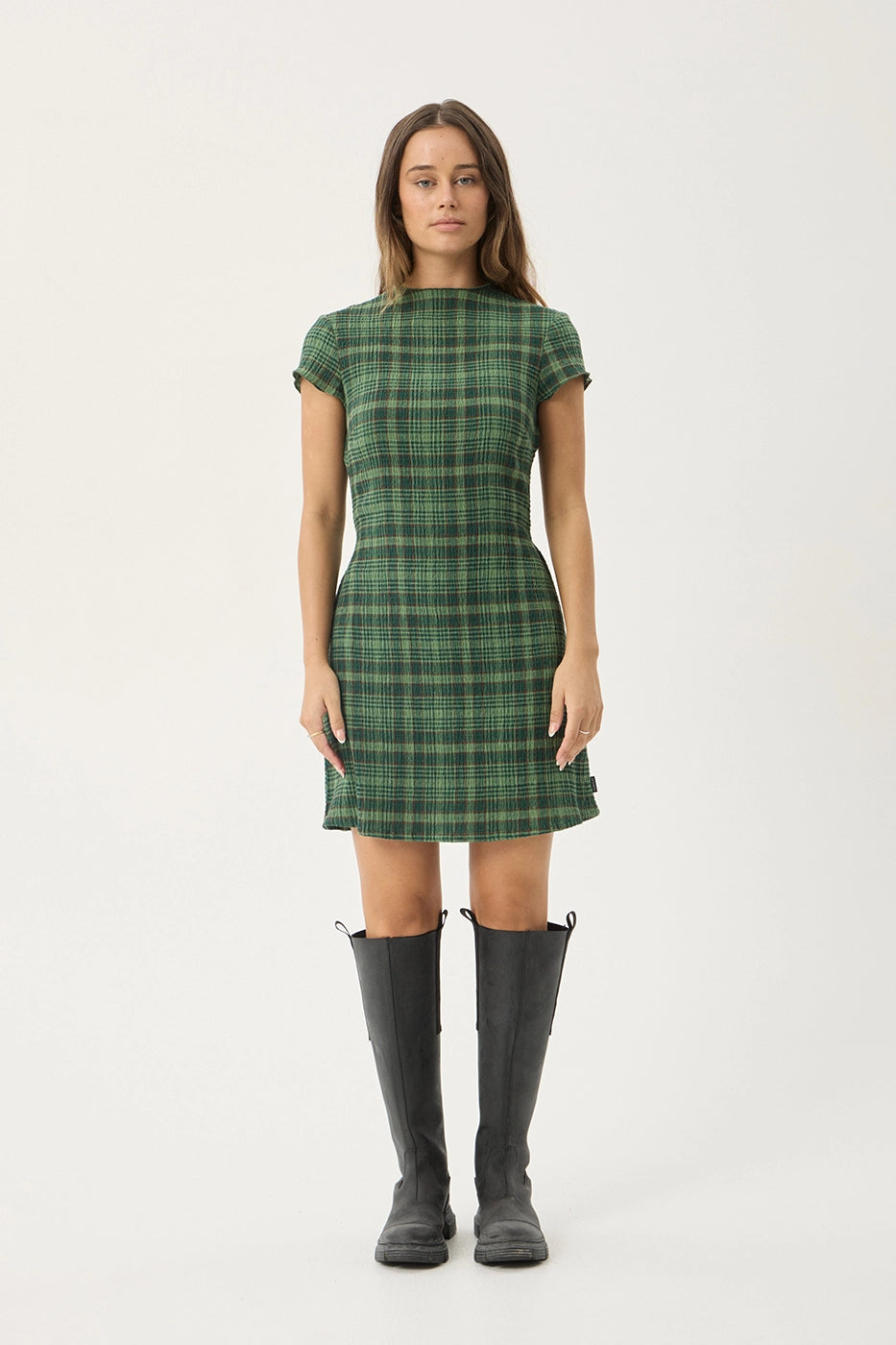 afends green dress AFENDS Womens Focus - Seersucker Maxi Dress