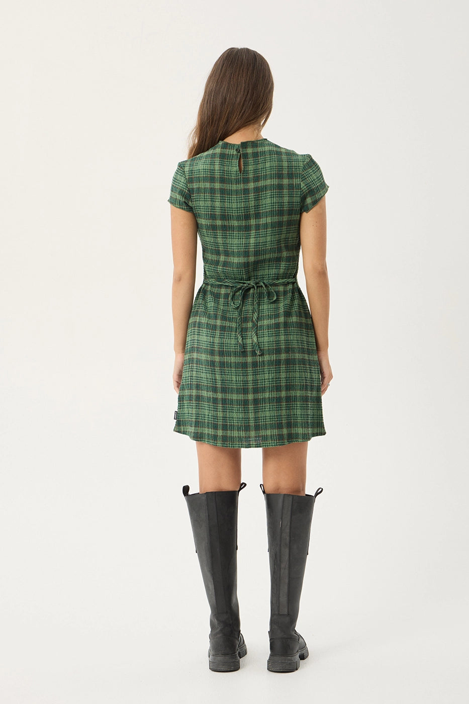 AFENDS Womens Lonnie - Seersucker Mini Dress - Hunter Green, S AFENDS Womens Lonnie - Seersucker Mini Dress - Hunter Green, S