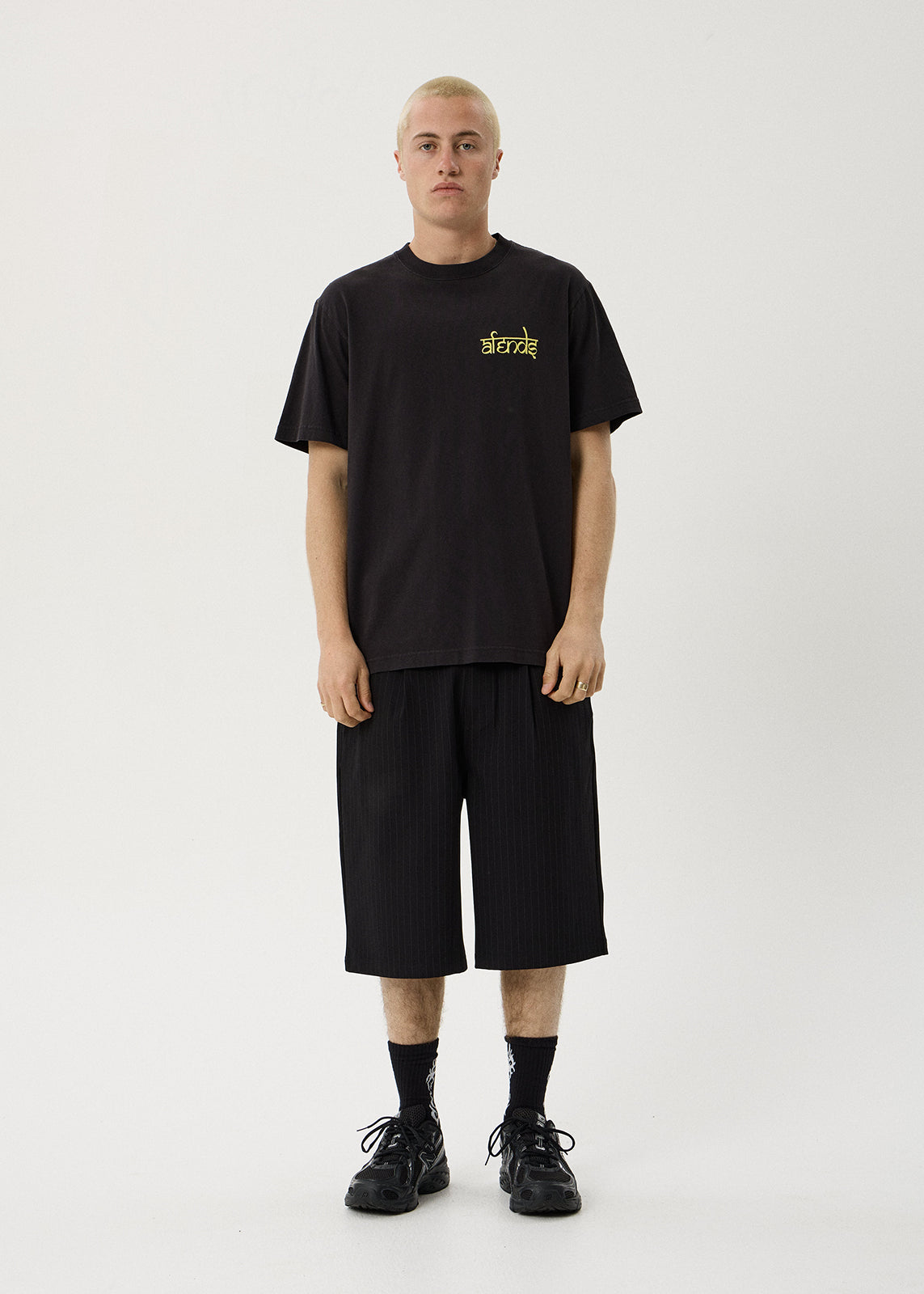 AFENDS Steady - Retro Tee - Stone Black