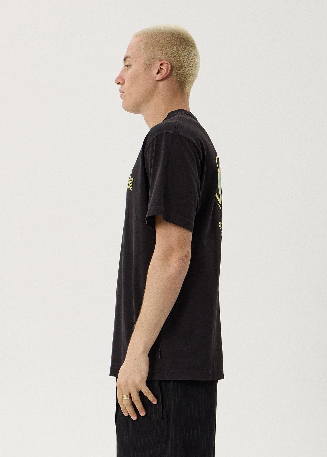 AFENDS Steady - Retro Tee - Stone Black
