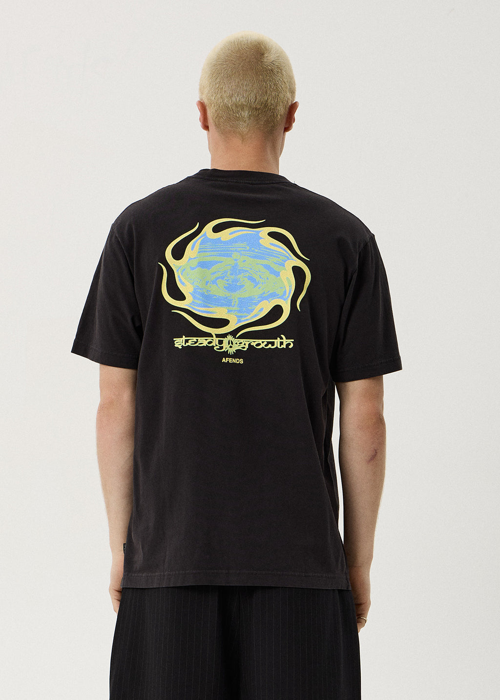 AFENDS Steady - Retro Tee - Stone Black