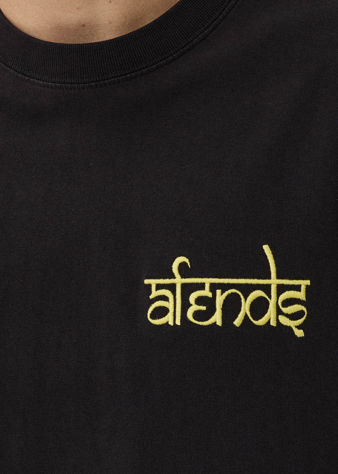 AFENDS Steady - Retro Tee - Stone Black