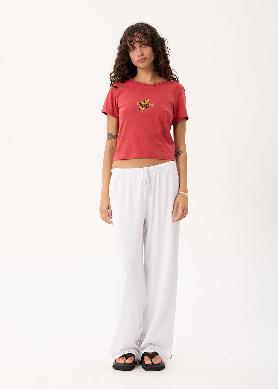 AFENDS Hard Luck - Baby Tee - Vintage Cherry