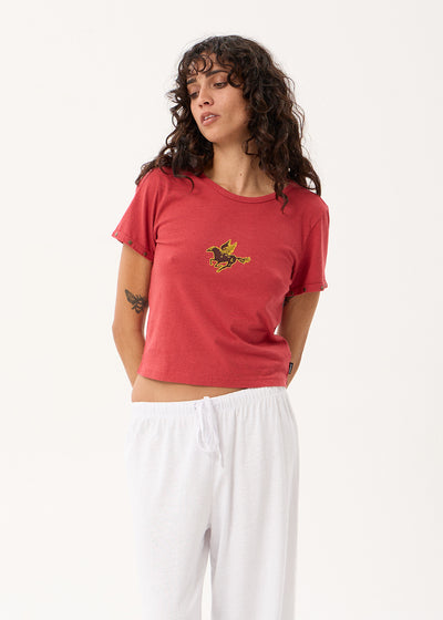 AFENDS Hard Luck - Baby Tee - Vintage Cherry