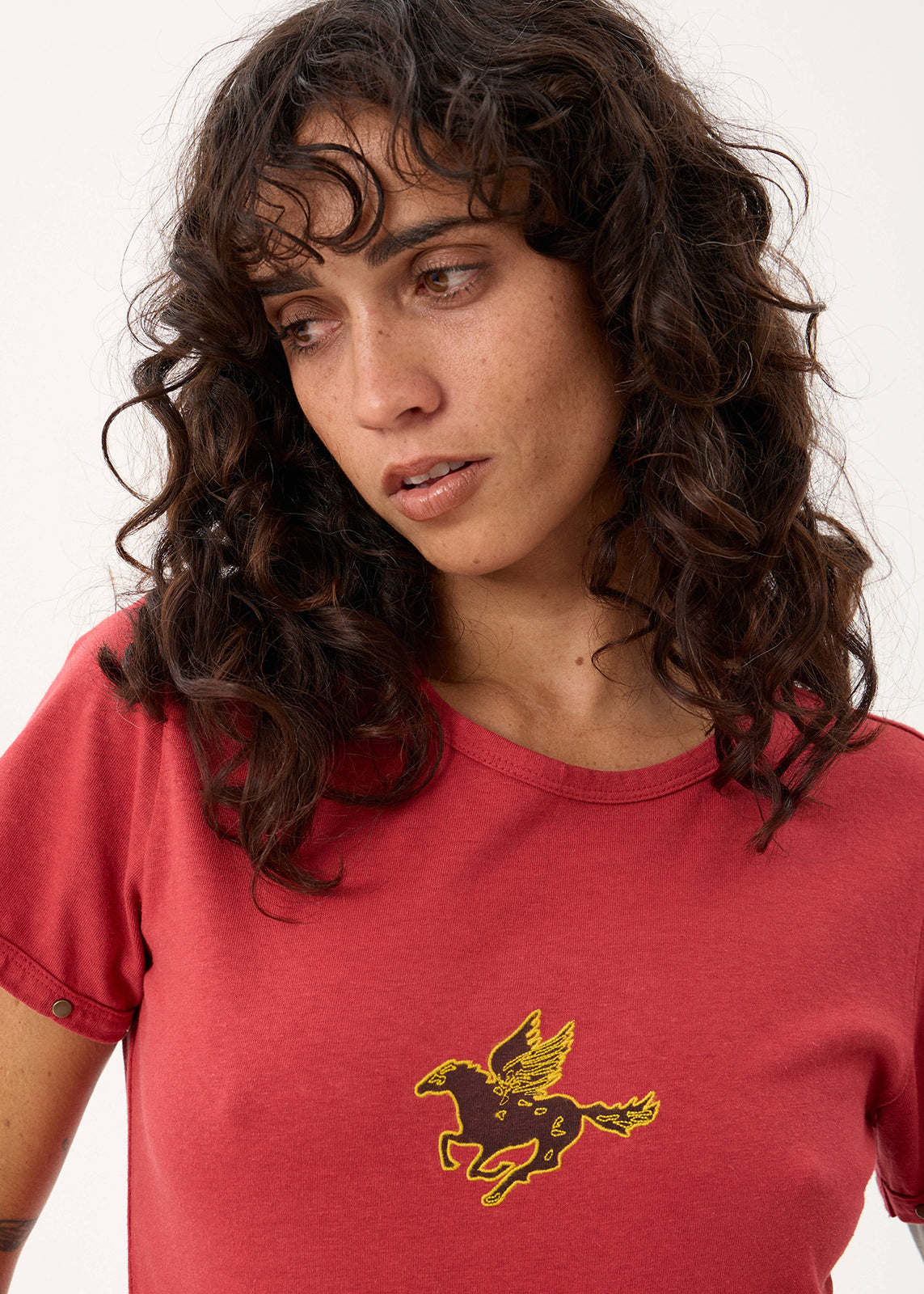 AFENDS Hard Luck - Baby Tee - Vintage Cherry