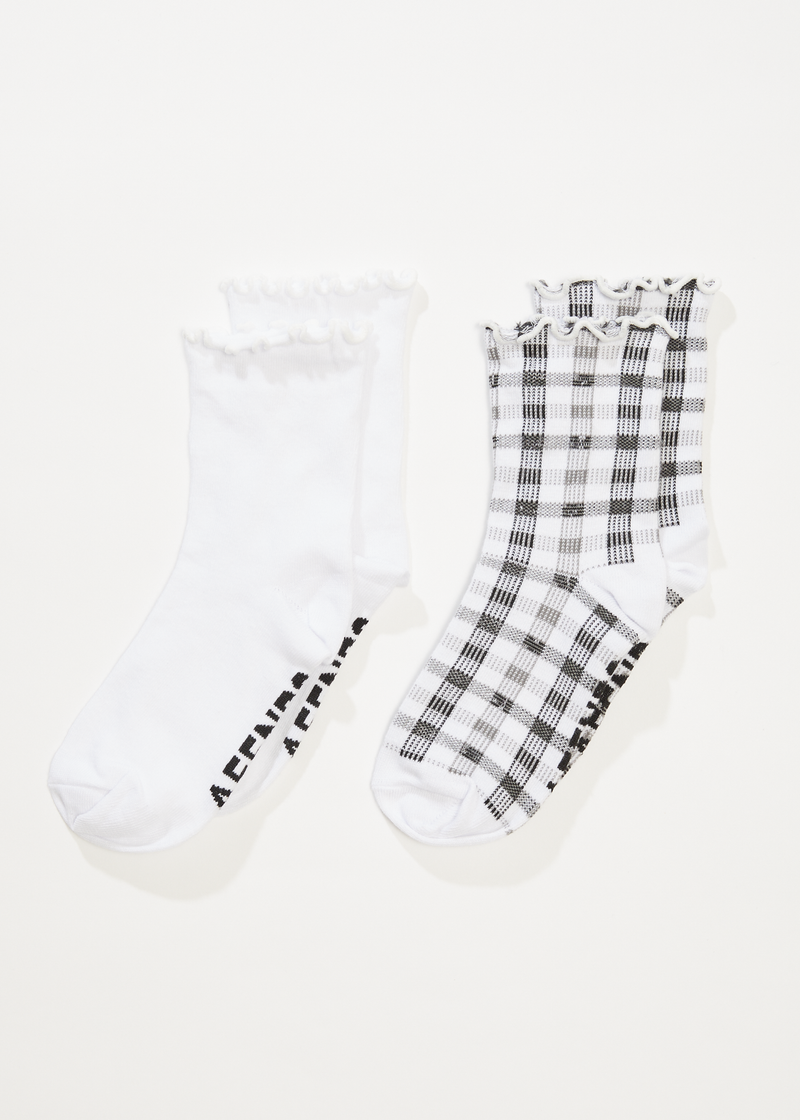 AFENDS Womens Leo - Socks Two Pack - White / Black