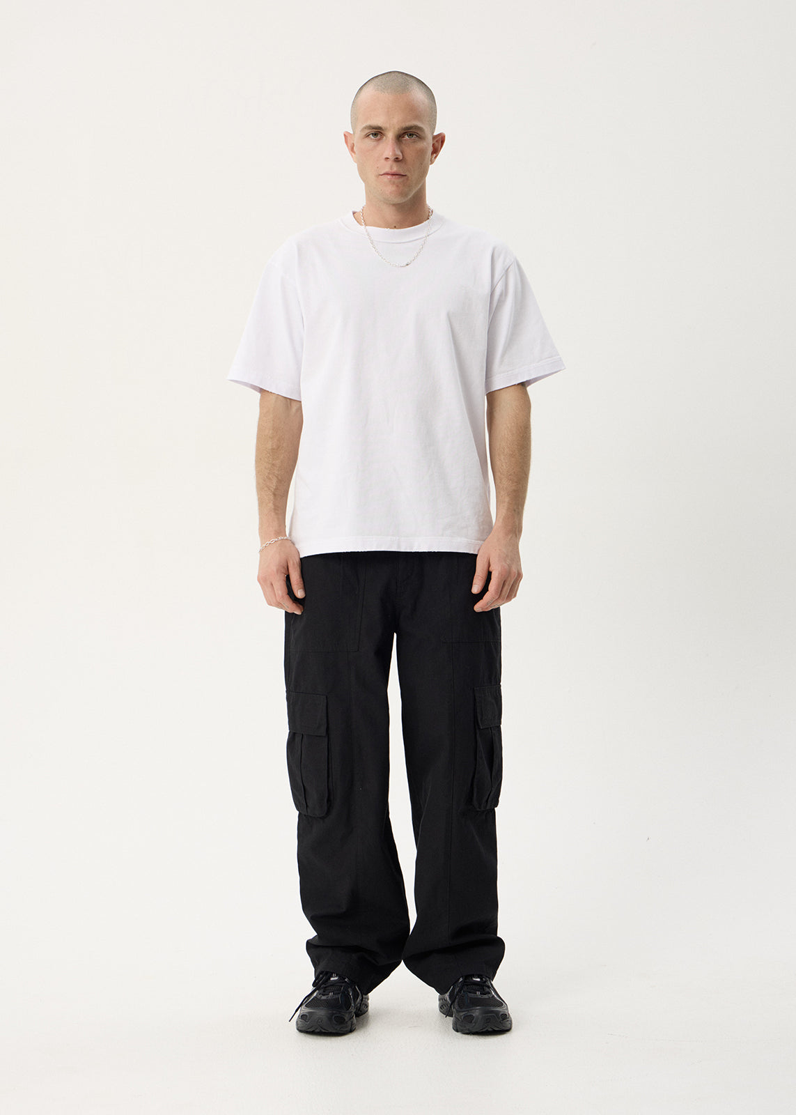 AFENDS Mens Summit - Pleated Cargo Pant - Black