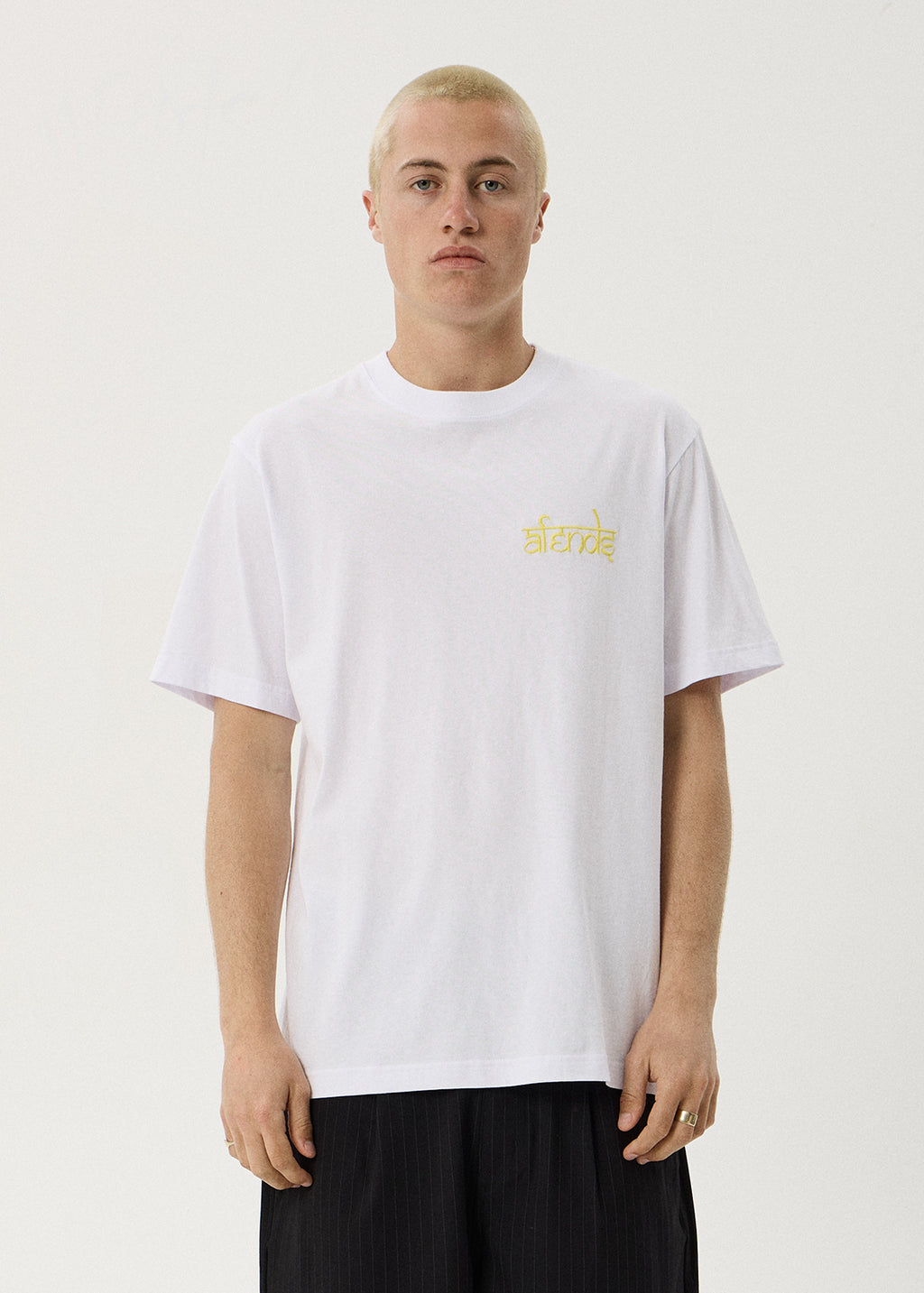 AFENDS Steady - Retro Tee - White