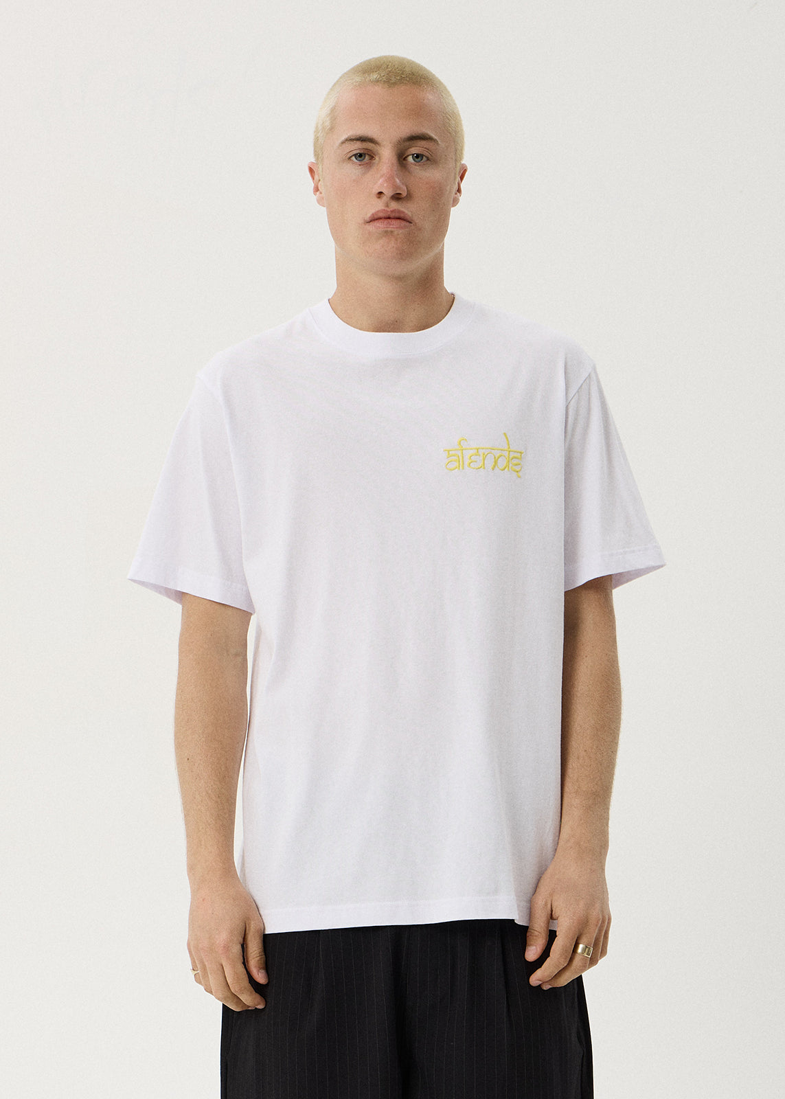 AFENDS Steady - Retro Tee - White