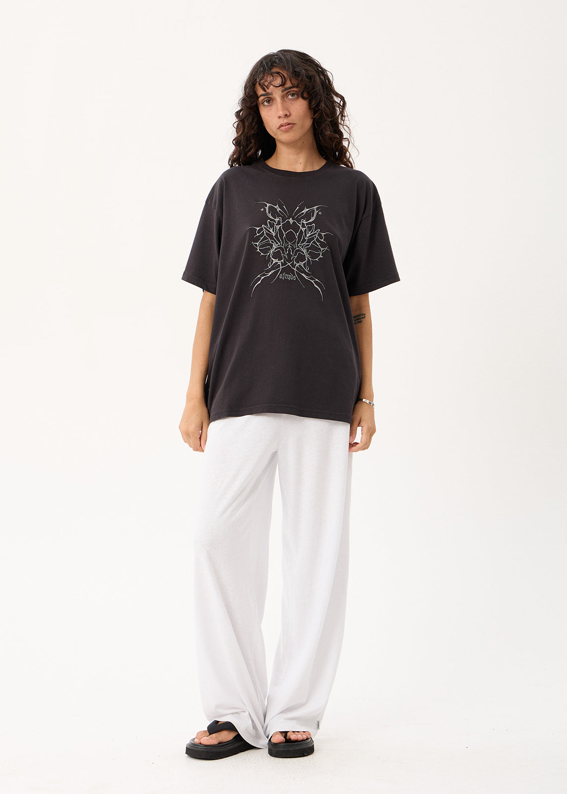 AFENDS Nocturnal - Oversized Tee - Stone Black