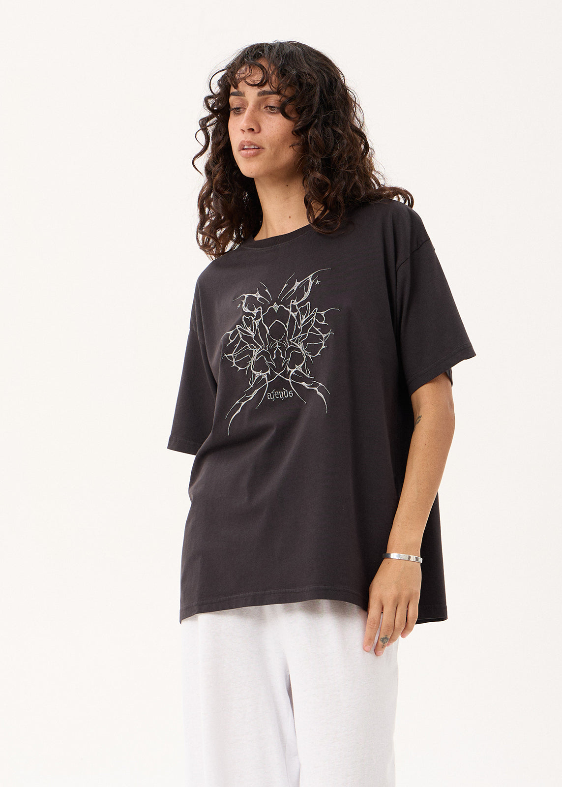AFENDS Nocturnal - Oversized Tee - Stone Black