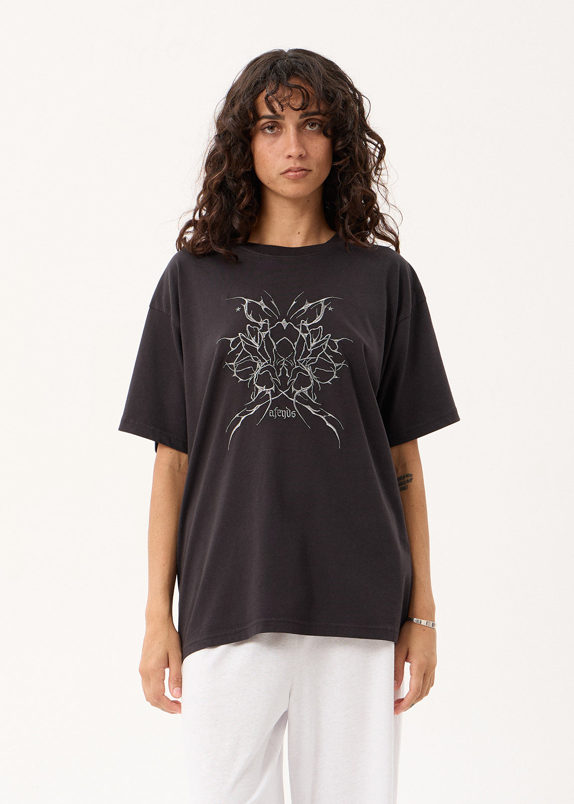 AFENDS Nocturnal - Oversized Tee - Stone Black