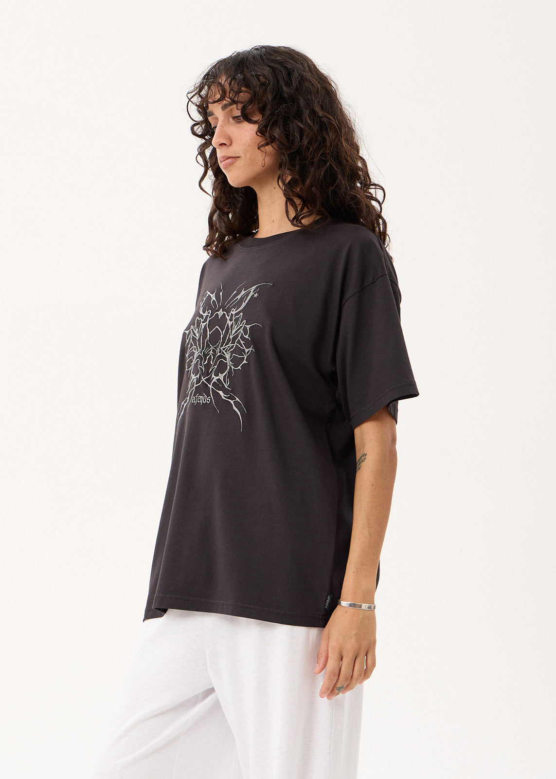 AFENDS Nocturnal - Oversized Tee - Stone Black
