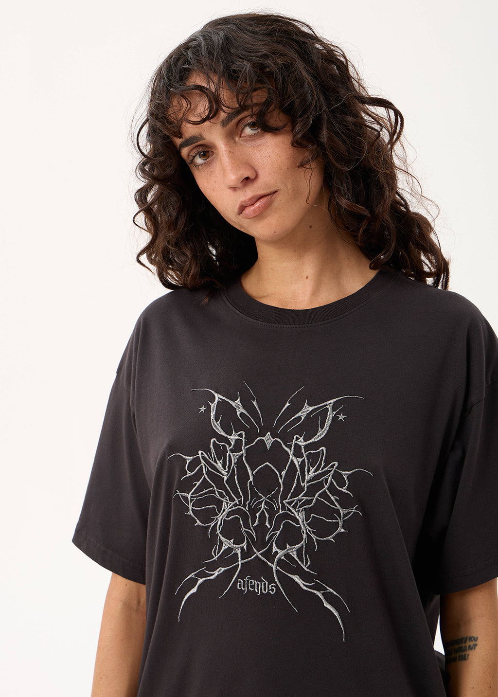 AFENDS Nocturnal - Oversized Tee - Stone Black