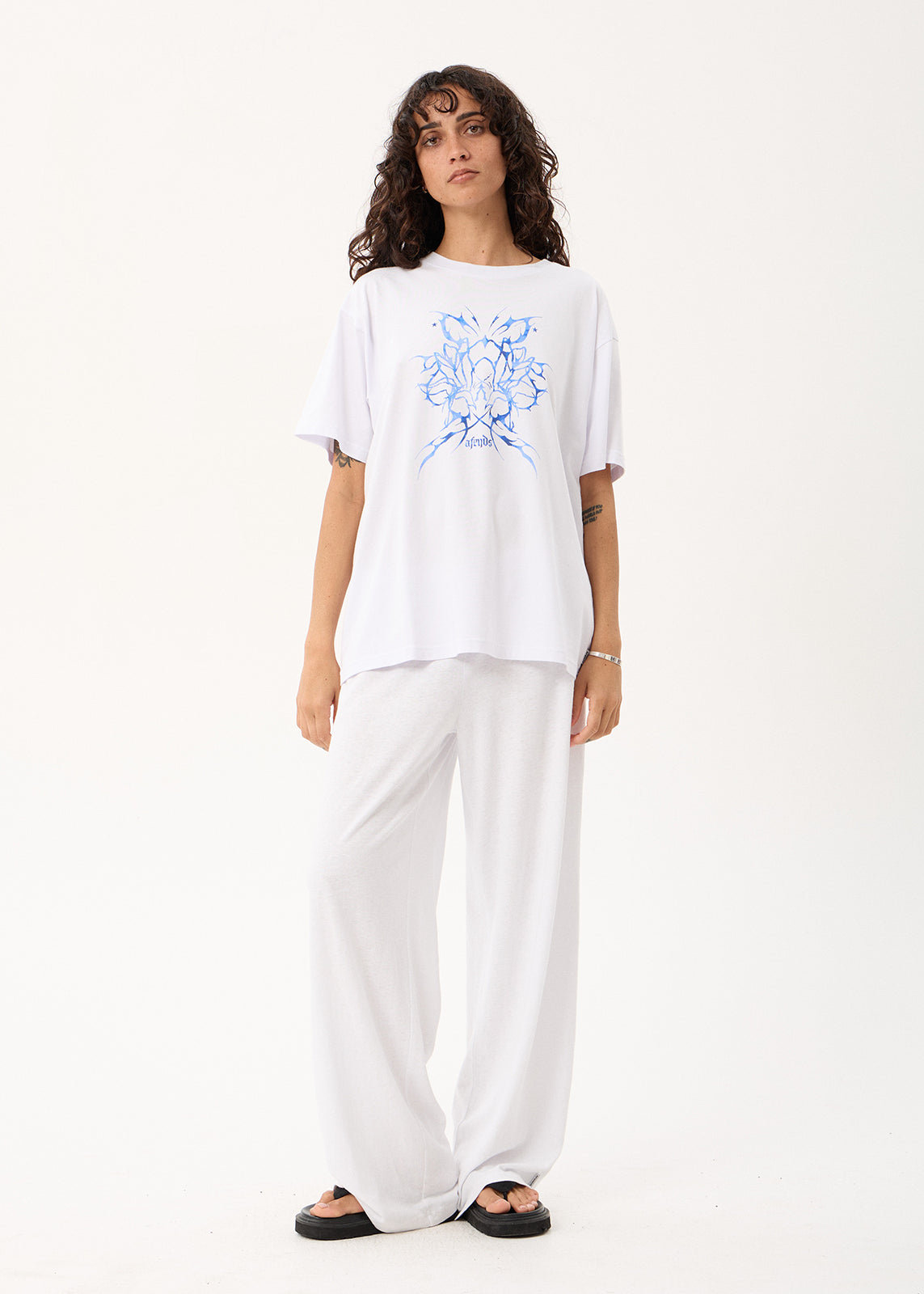 AFENDS Nocturnal - Oversized Tee - White