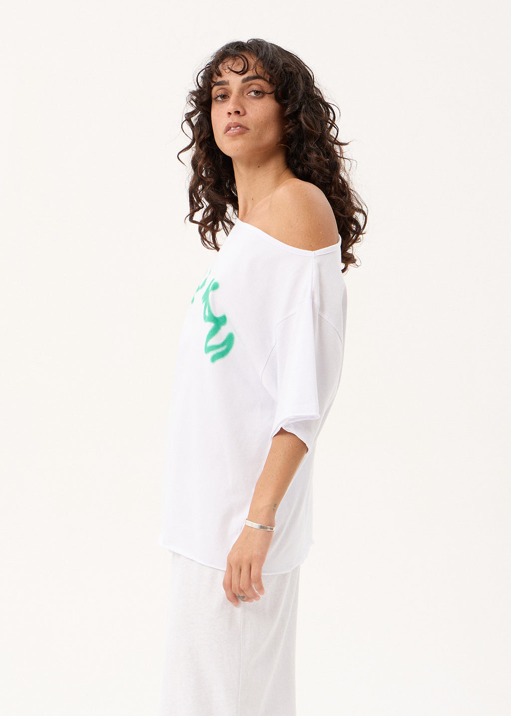 AFENDS Considered - Off Shoulder Tee - White