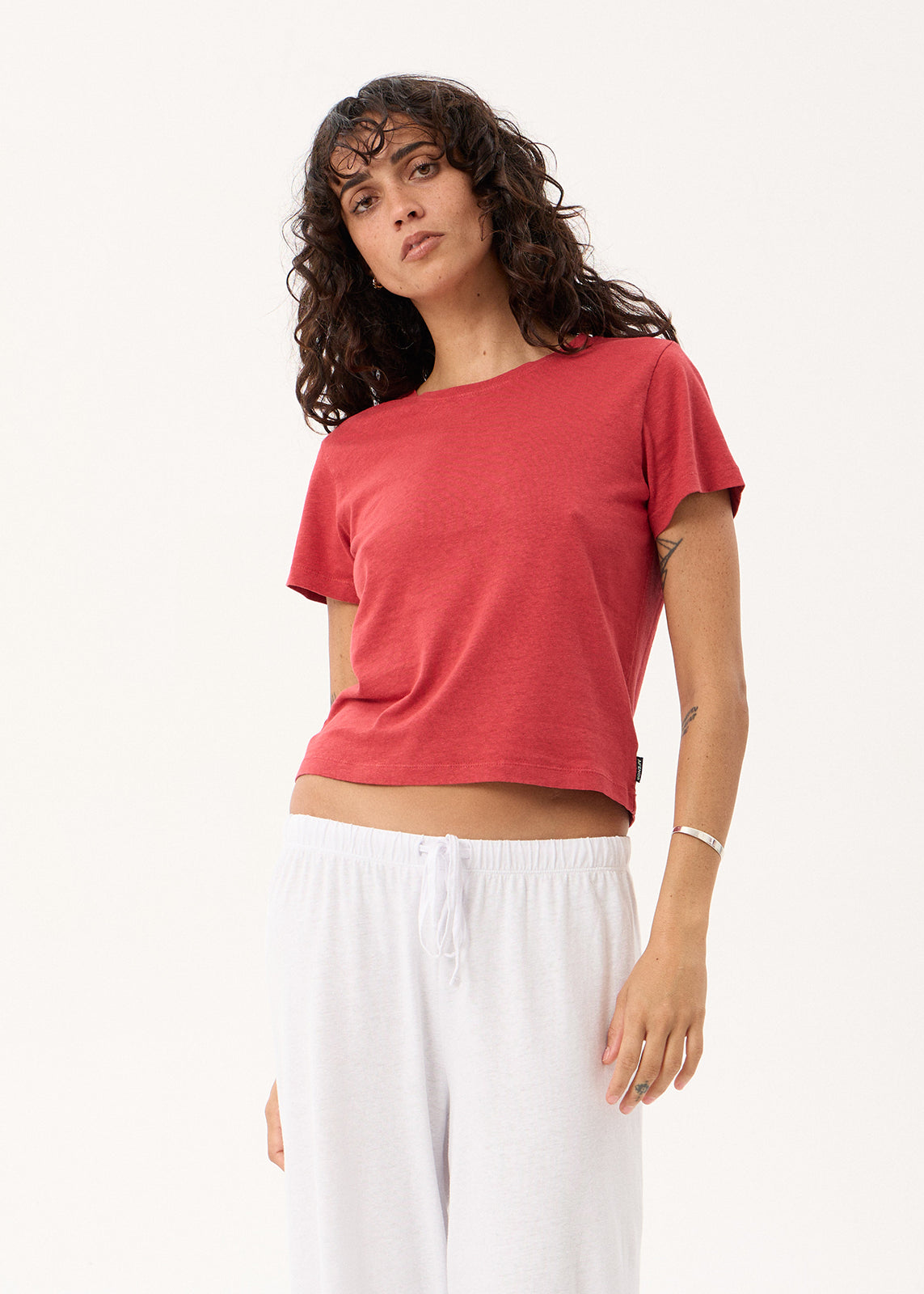 AFENDS Carmen - Baby Tee - Vintage Cherry