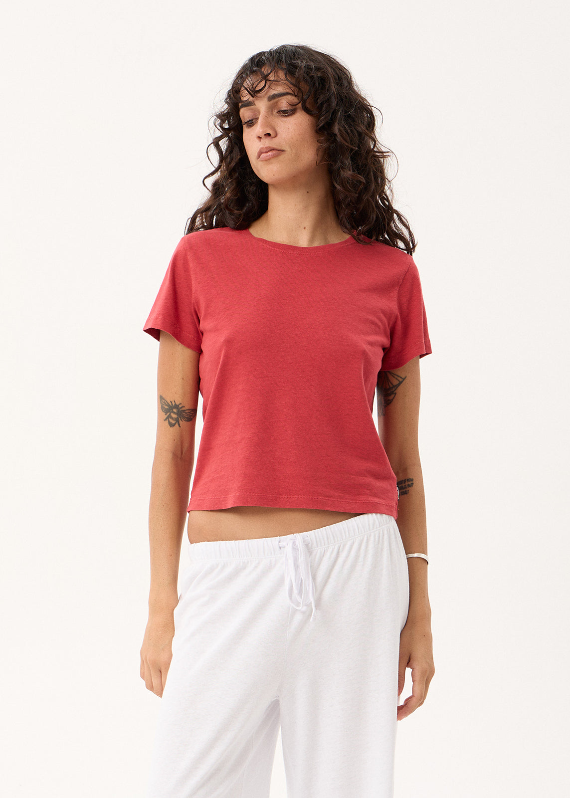 AFENDS Carmen - Baby Tee - Vintage Cherry