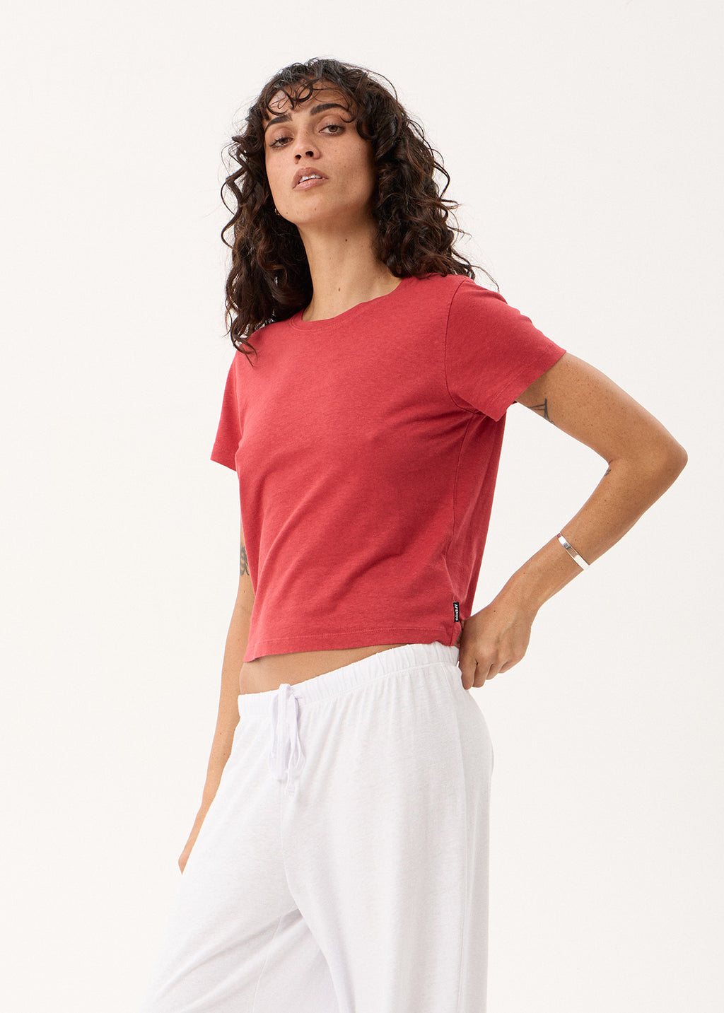 AFENDS Carmen - Baby Tee - Vintage Cherry