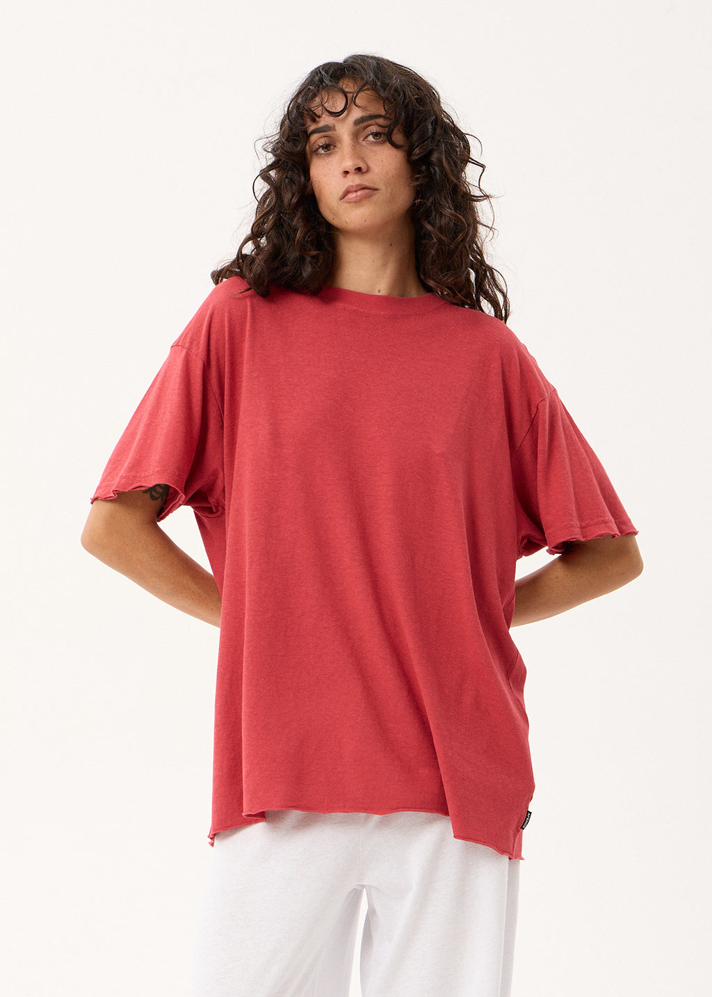 AFENDS Slay - Oversized Tee - Vintage Cherry